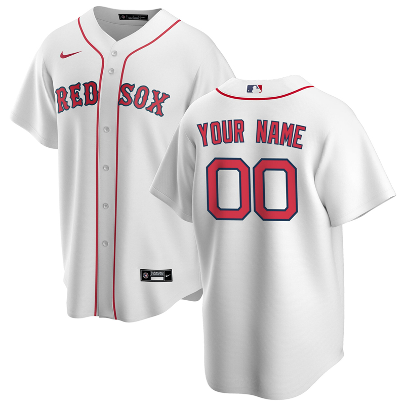 2020 MLB Men Boston Red Sox Nike White Home 2020 Replica Custom Jersey 1->customized mlb jersey->Custom Jersey